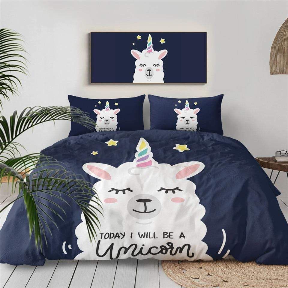 Today I Will Be A Unicorn Kid Duvet Cover Bedding Set