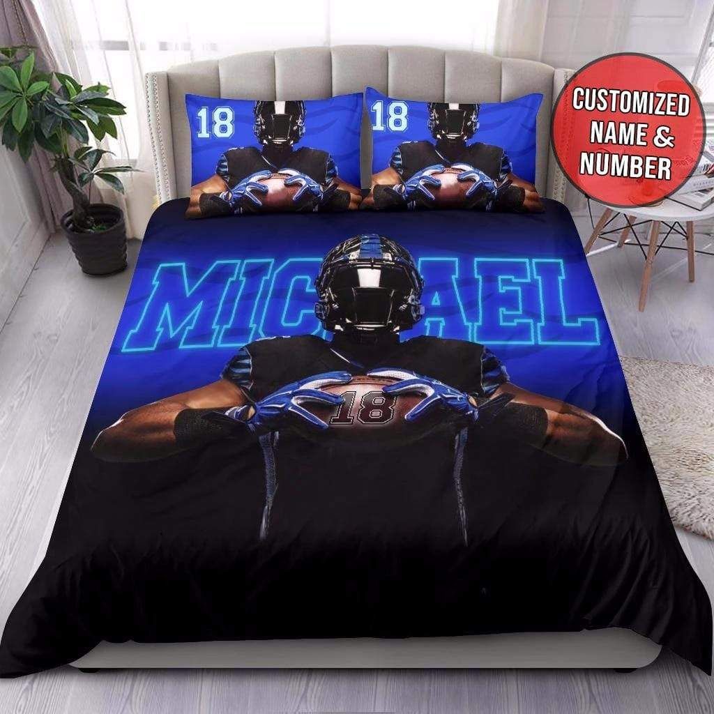Personalized Inspire Football Player Keep Ball Custom Duvet Cover Bedding Set With Your Name