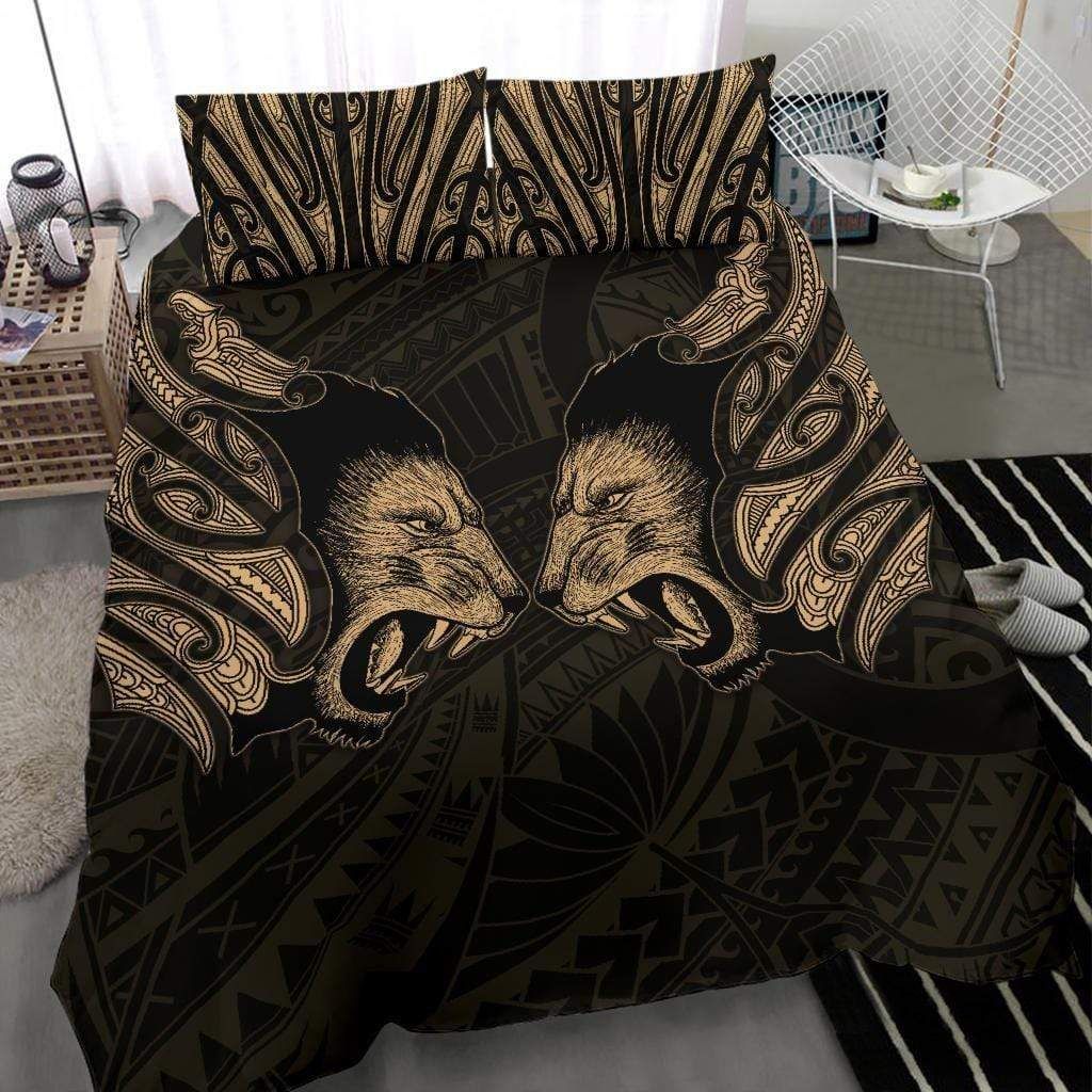 Double Lion Maori Tattoo New Zealand Bedding Duvet Cover Bedding Set