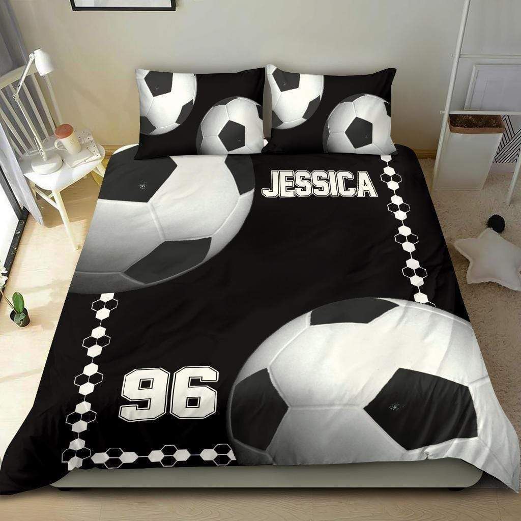 Personalized Custom Duvet Cover Soccer Bedding Set