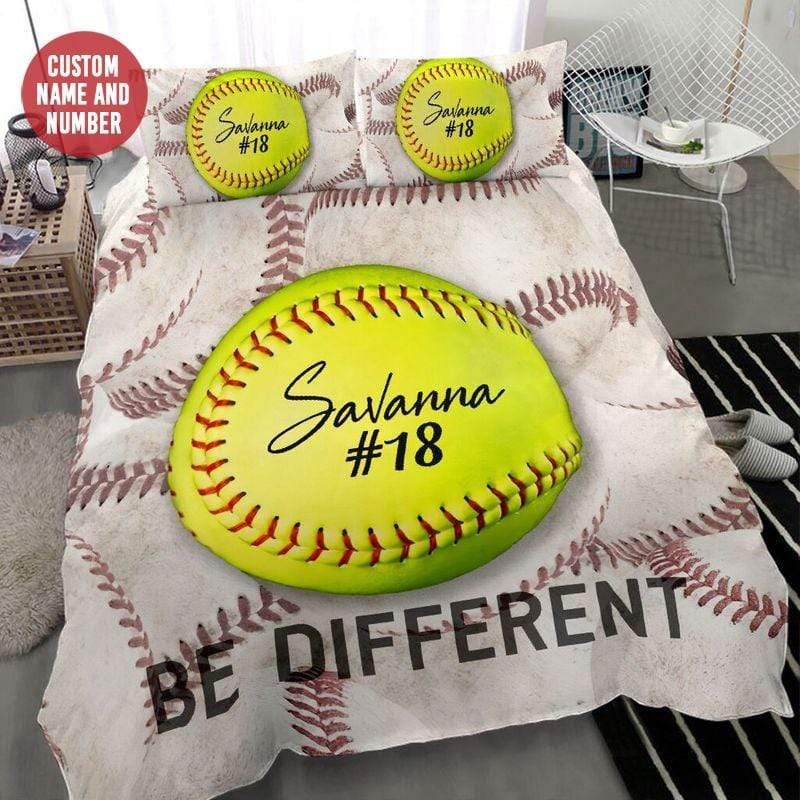 Personalized Be Different Softball Custom Duvet Cover Bedding Set With Your Name
