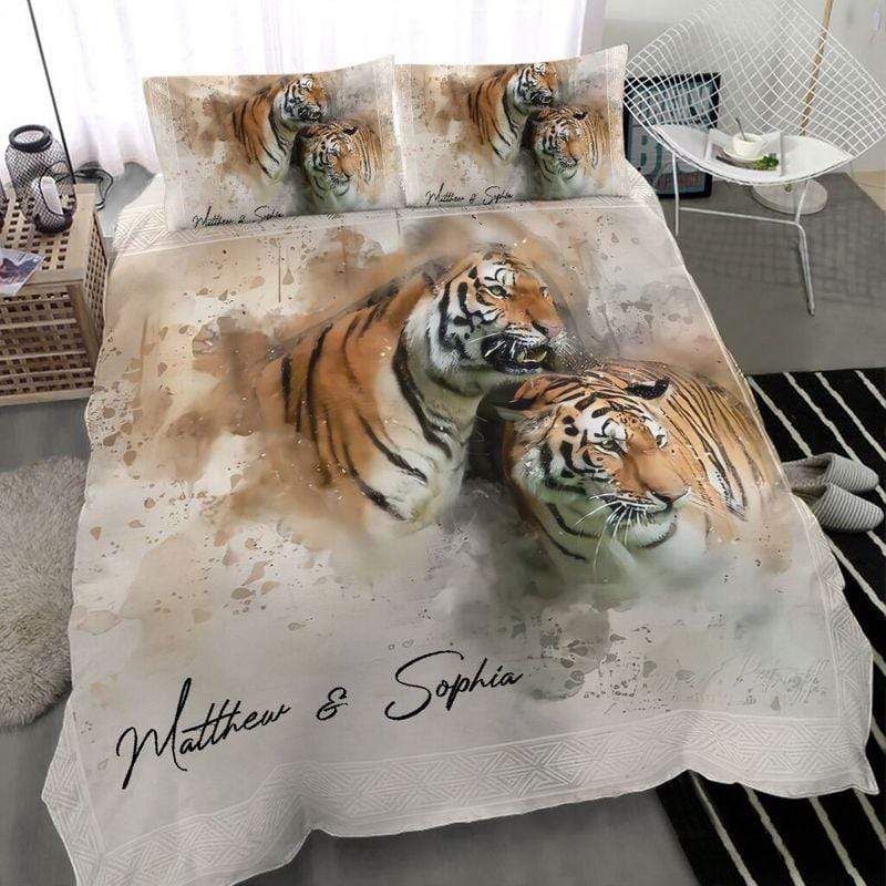 Personalized Tiger Custom Duvet Cover Bedding Set With Names
