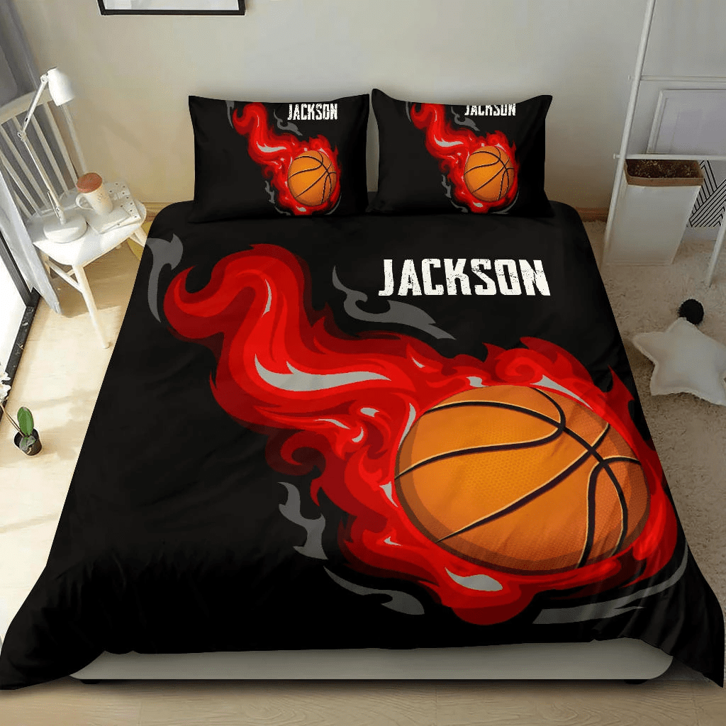 Personalized Basketball Custom Duvet Cover Bedding Set Flying With Your Name