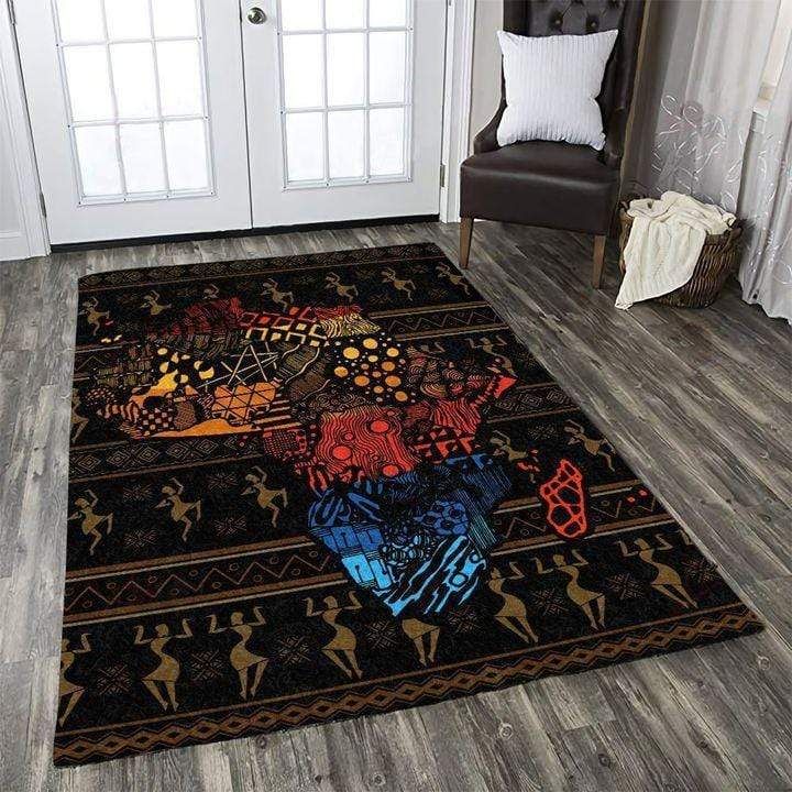 African Map Rectangle Rug