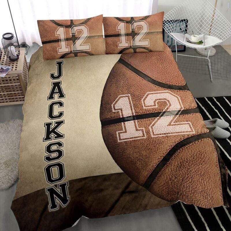 Personalized Basketball Old Ball Custom Duvet Cover Bedding Set With Your Name