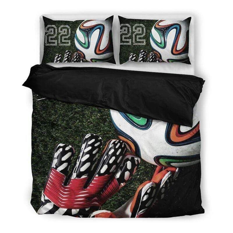 Personalized Soccer Goalie Custom Duvet Cover Bedding Set With Your Name
