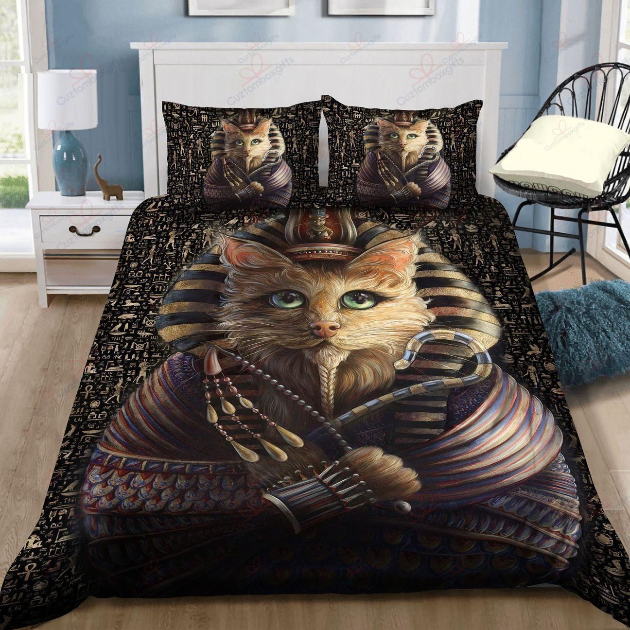 Cat King Of Egypt Bedding Comforter Set Duvet Cover Bedding Set