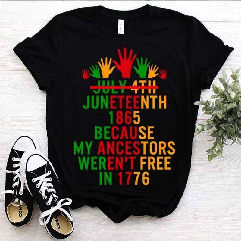 1776 July 4Th Black African Hands American Pride Gift Black Lives Matter T-Shirt