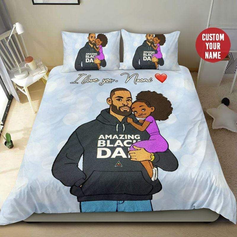 Gifts For Daughter From Dad Personalized African Black Amazing Dad And Daughter Duvet Cover Bedding Set