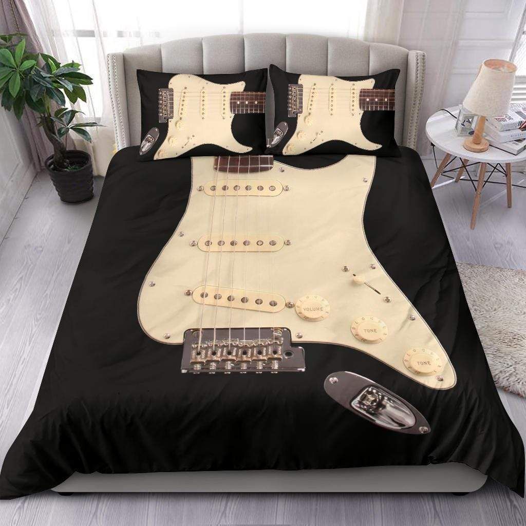Black Electric Guitar Duvet Cover Bedding Set