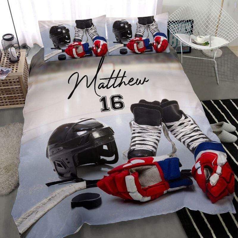 Personalized Amazing Hockey Stuff Bedding Set With Your Name