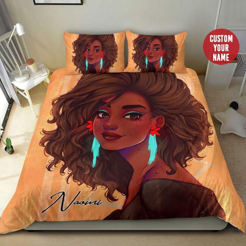 Personalized Black Girl Wild Custom Name Duvet Cover Bedding Set