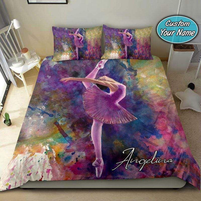 Personalized Amazing Art Ballerina Custom Name Duvet Cover Bedding Set