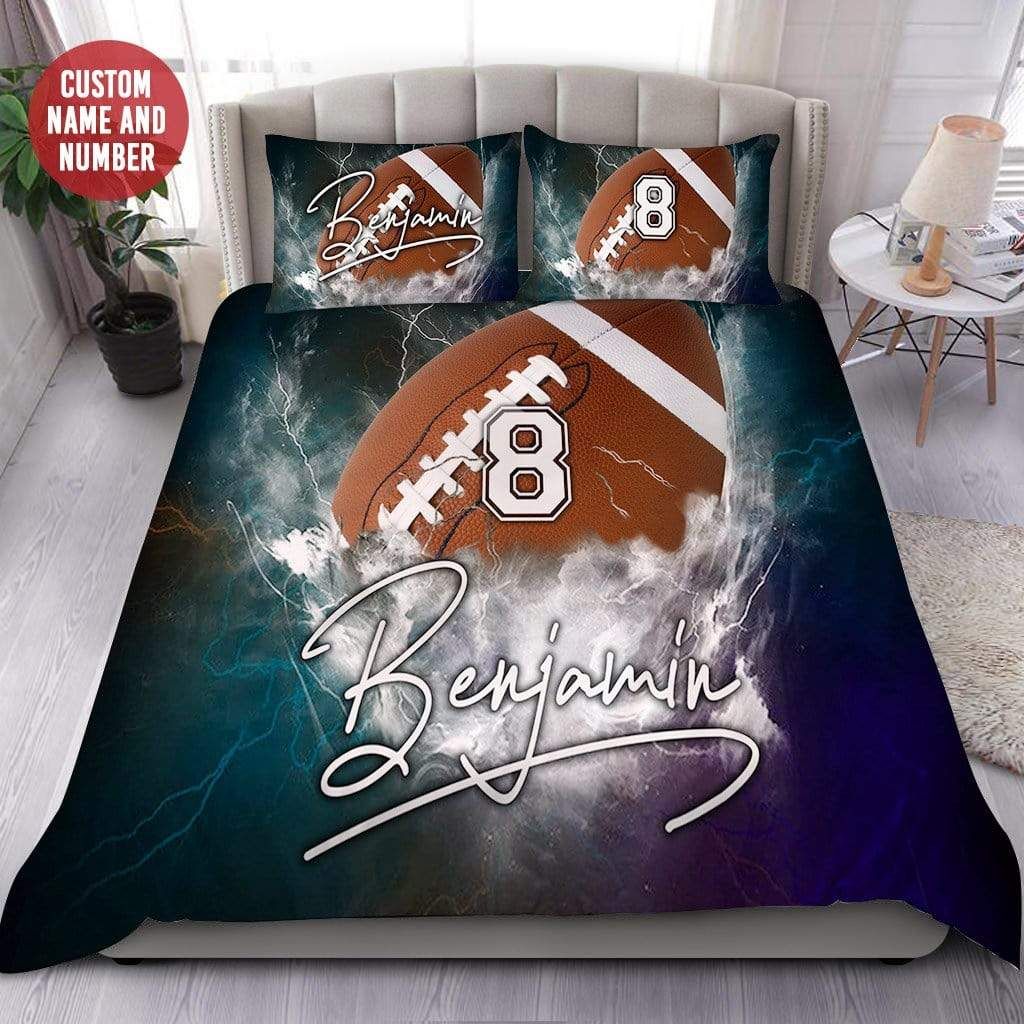 Personalized Thunder Football Custom Duvet Cover Bedding Set With Your Name