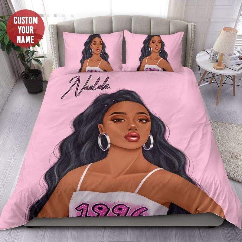 Personalized Slay Queen Black Girl Magic Normani Custom Name Duvet Cover Bedding Set