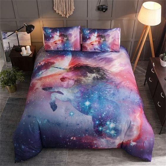 Stars Unicorn Duvet Cover Bedding Set