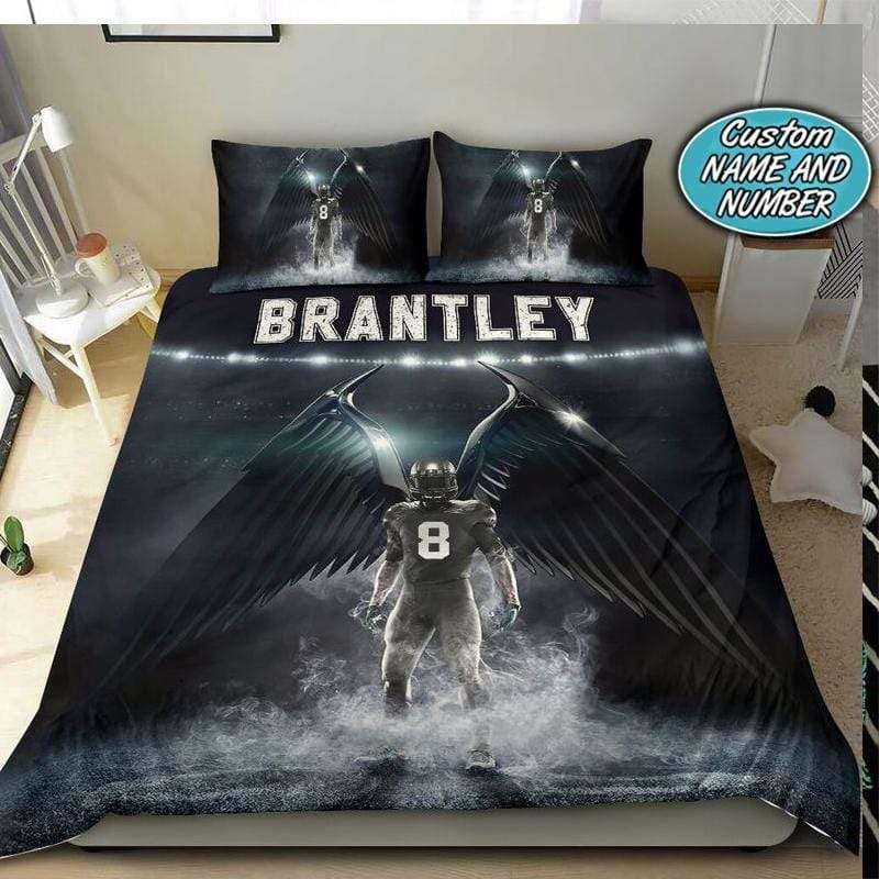 Personalized American Football Wing Custom Duvet Cover Bedding Set With Your Name