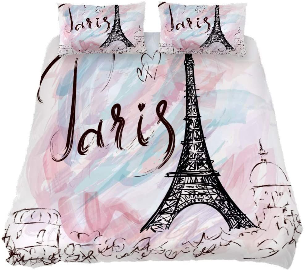 Eiffel Tower In Paris Duvet Cover Bedding Set