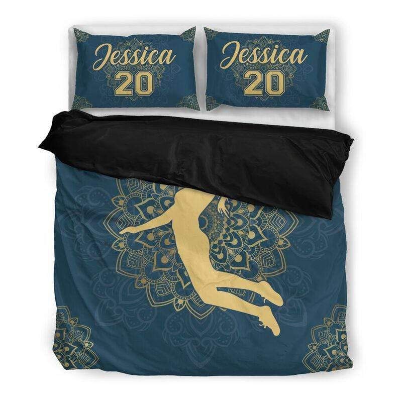 Personalized Volleyball Mandala Custom Duvet Cover Bedding Set With Your Name And Number