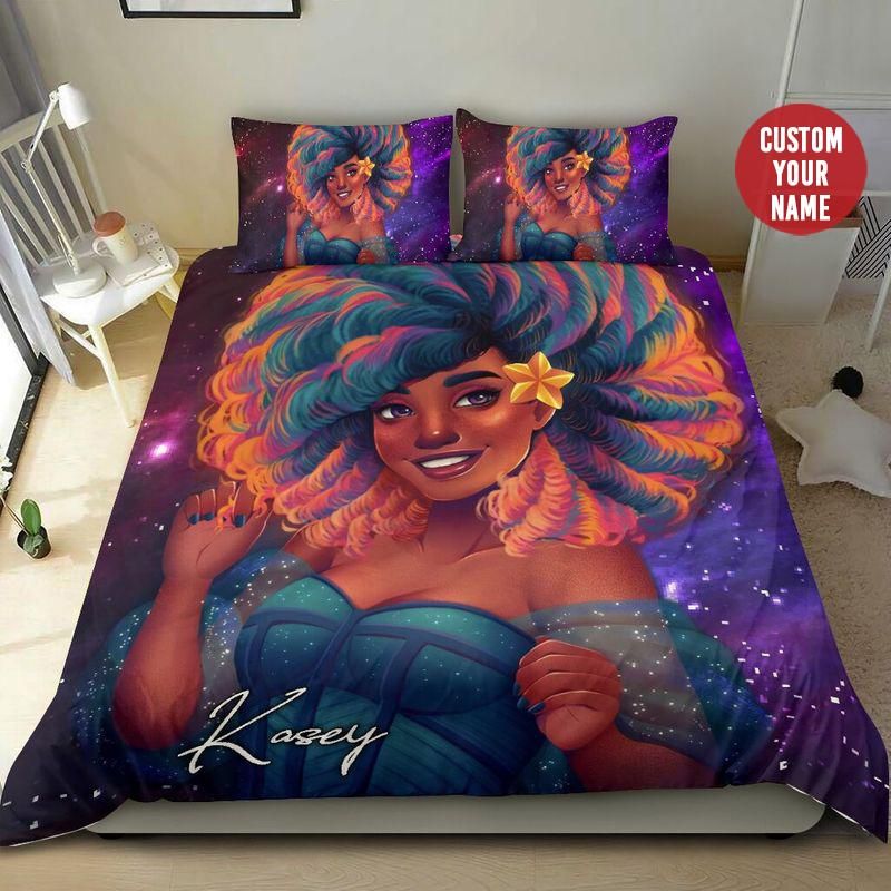 Personalized Afro Witch Custom Name Bedding Set