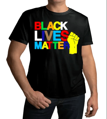 Colorful Black Lives Matter With Hand T-Shirt