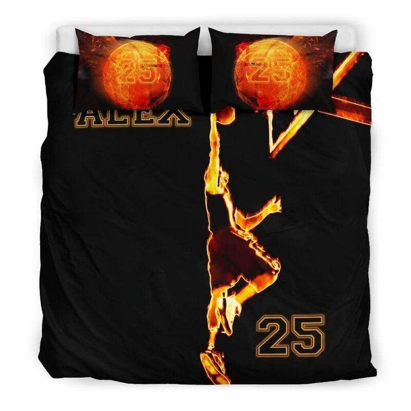 Personalized Basketball Player Custom Duvet Cover Bedding Set With Your Name