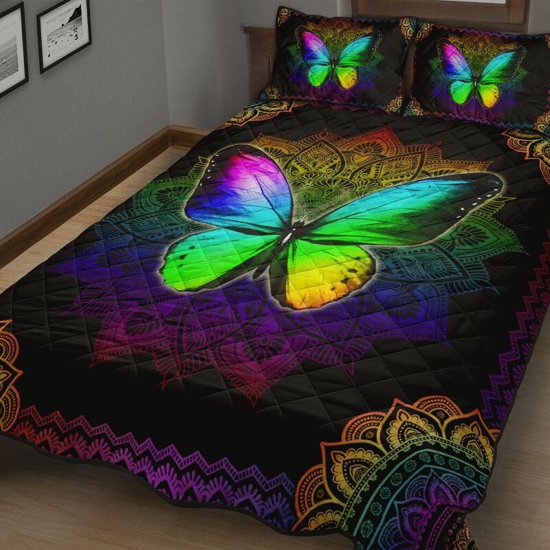 Bohemian Butterfly Colorful Quilt Set