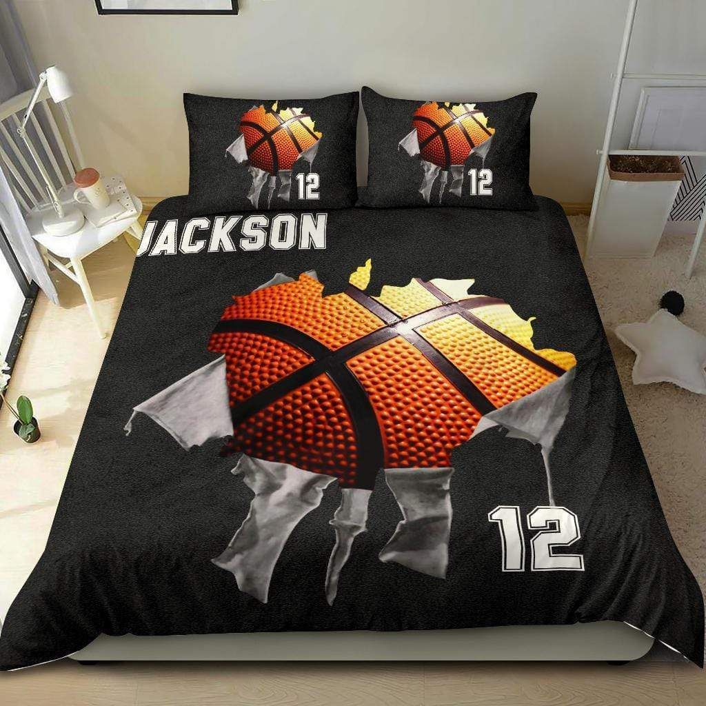 Personalized Basketball Custom Duvet Cover Bedding Set Torn With Your Name