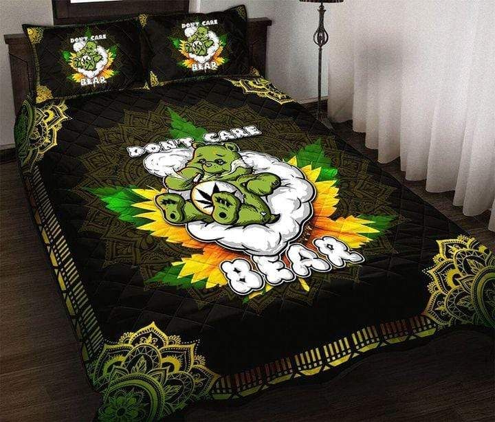 Weed Teddy Bear Don'T Care Sunflower Mandala Quilt Set PANQBS0075