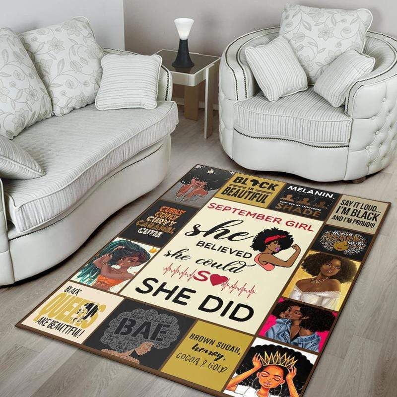 She Believe She Could So She Did Black Woman Rectangle Rug