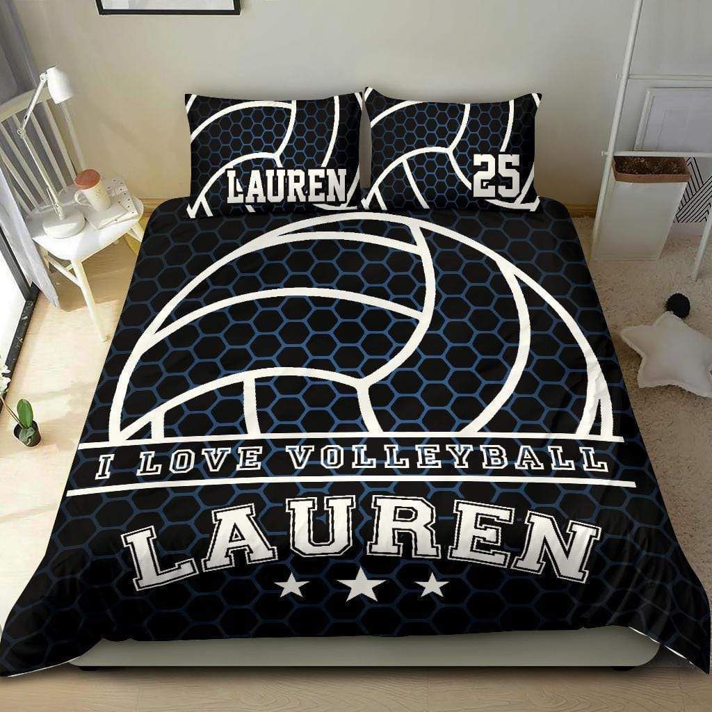 Personalized Volleyball Custom Duvet Cover Bedding Set With Your Name