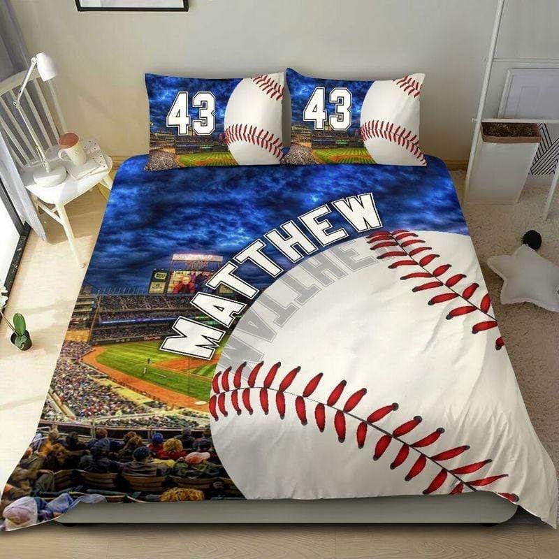 Personalized Amazing Baseball Stadium Custom Name Duvet Cover Bedding Set