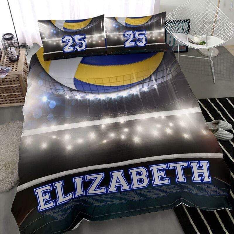 Personalized Volleyball Court Custom Duvet Cover Bedding Set With Your Name