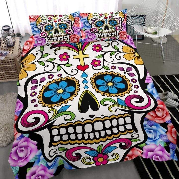 Colorful Sugar Skull Bedding Set