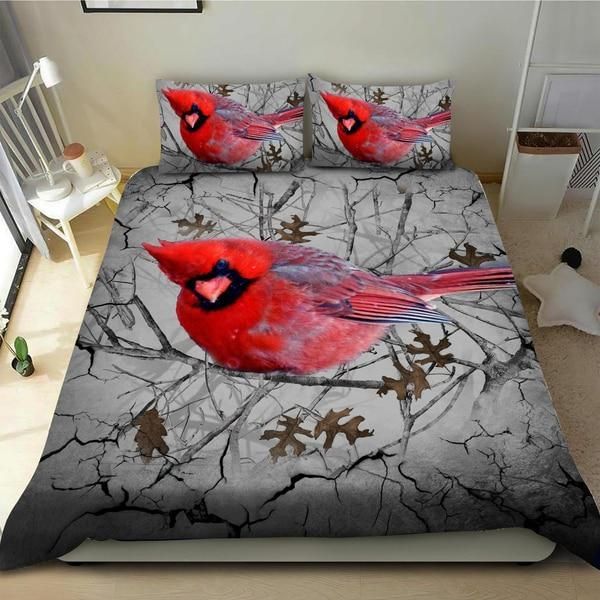 Cardinal In The Winter Duvet Cover Bedding Set
