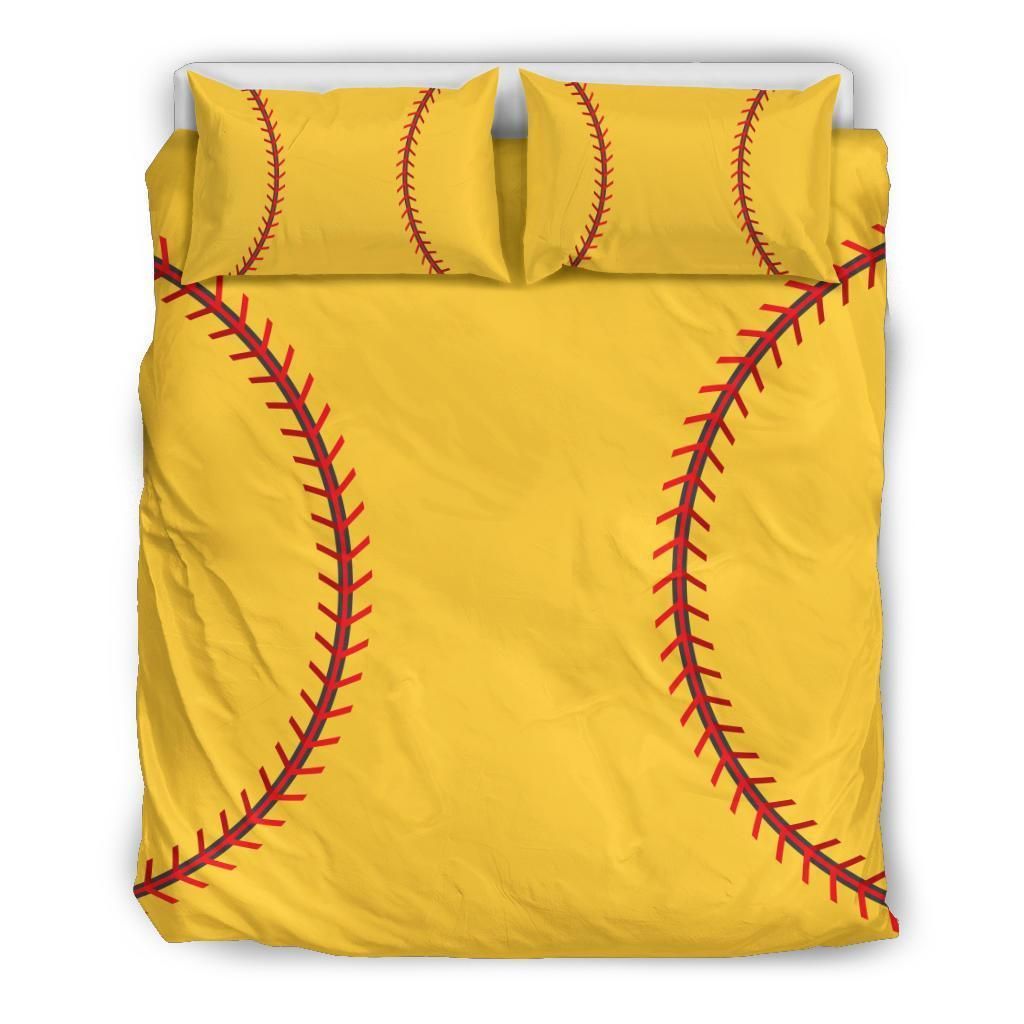 Softball Simple Yellow Bedding Set