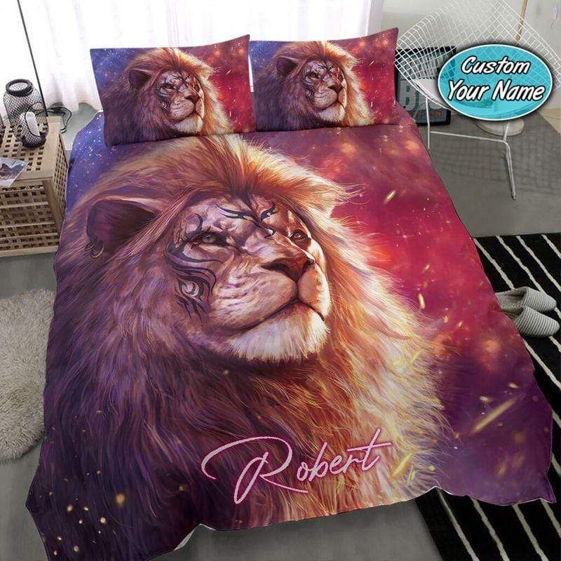 Personalized Lion Tattoo Custom Name Duvet Cover Bedding Set
