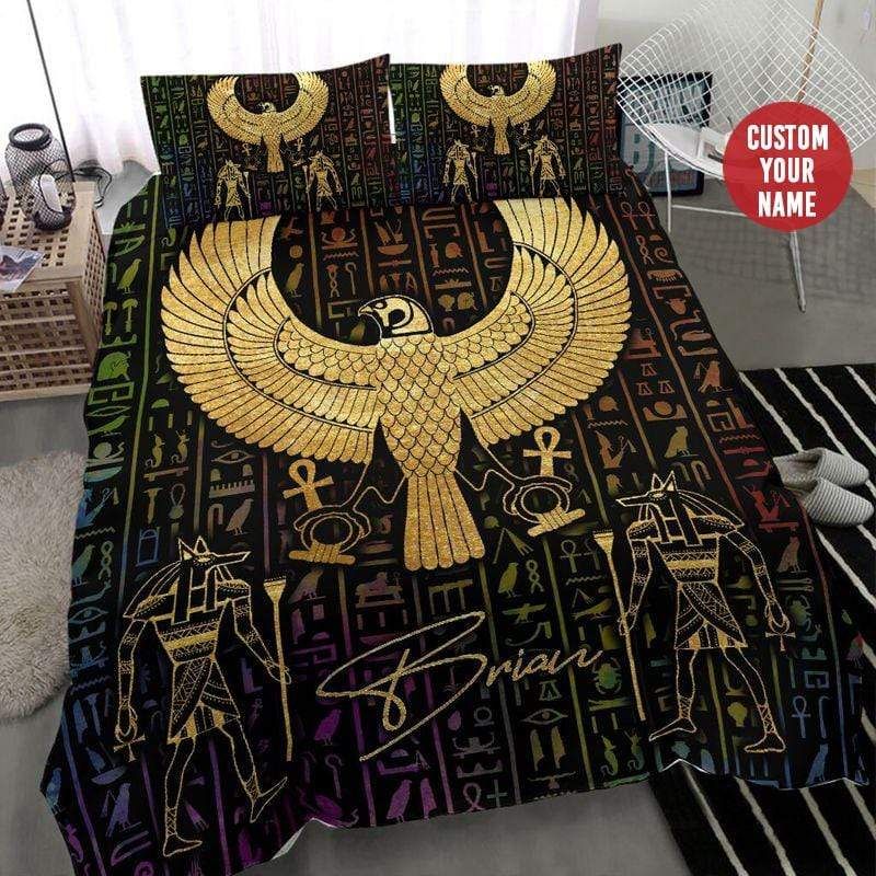 Personalized Egypt Bird Symbol Custom Name Duvet Cover Bedding Set