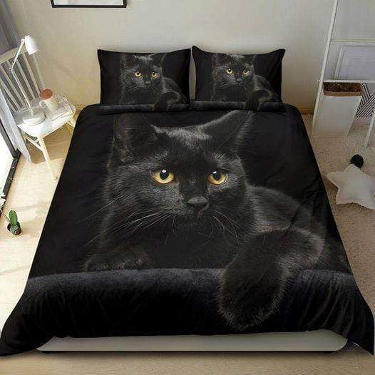 Black Cat So Cute Duvet Cover Bedding Set