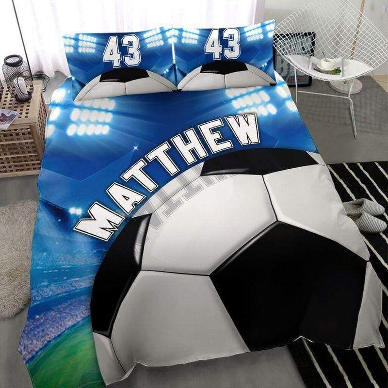 Personalized Amazing Soccer Stadium Custom Name Duvet Cover Bedding Set