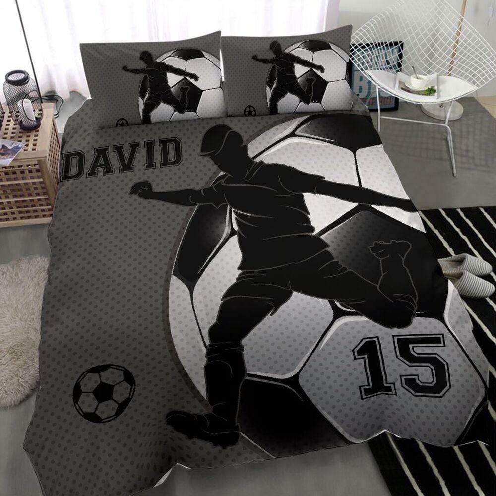 Personalized Soccer Custom Duvet Cover Bedding Set Player With Your Name
