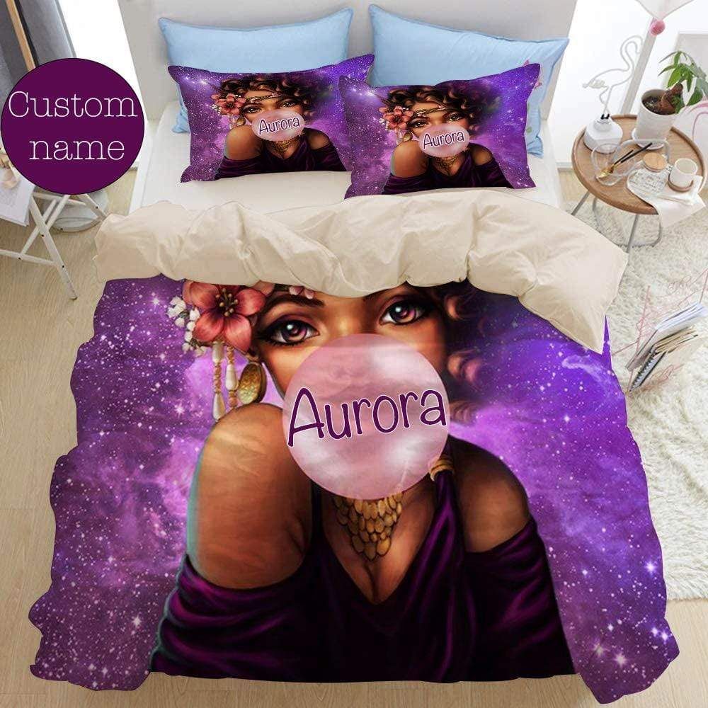 Personalized African American Gum Ball Custom Name Duvet Cover Bedding Set