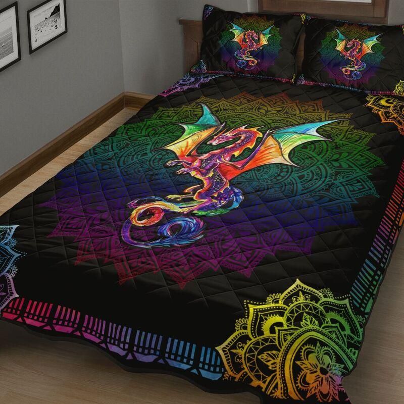 Colorful Dragon Bohemian Quilt Set