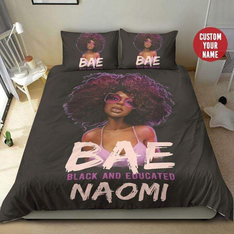 Personalized Bea Black And Educated Custom Name Duvet Cover Bedding Set