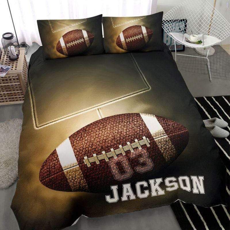 Personalized Touchdown Football Custom Name Duvet Cover Bedding Set