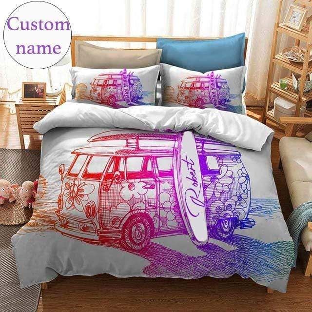Personalized Hippie Custom Name Duvet Cover Bedding Set