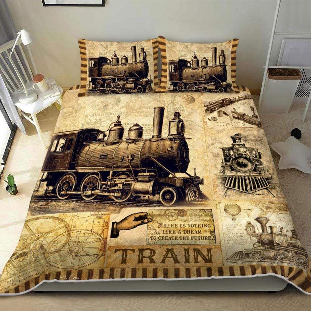 Amazing Vintage Train Duvet Cover Bedding Set