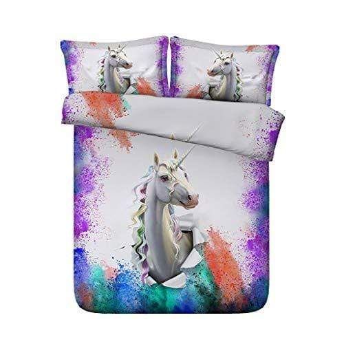 Pink Unicorn Teens Girls Printed Duvet Cover Bedding Set