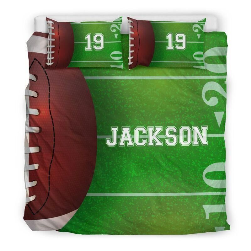 Personalized Football Field Custom Duvet Cover Bedding Set Stadium With Your Name