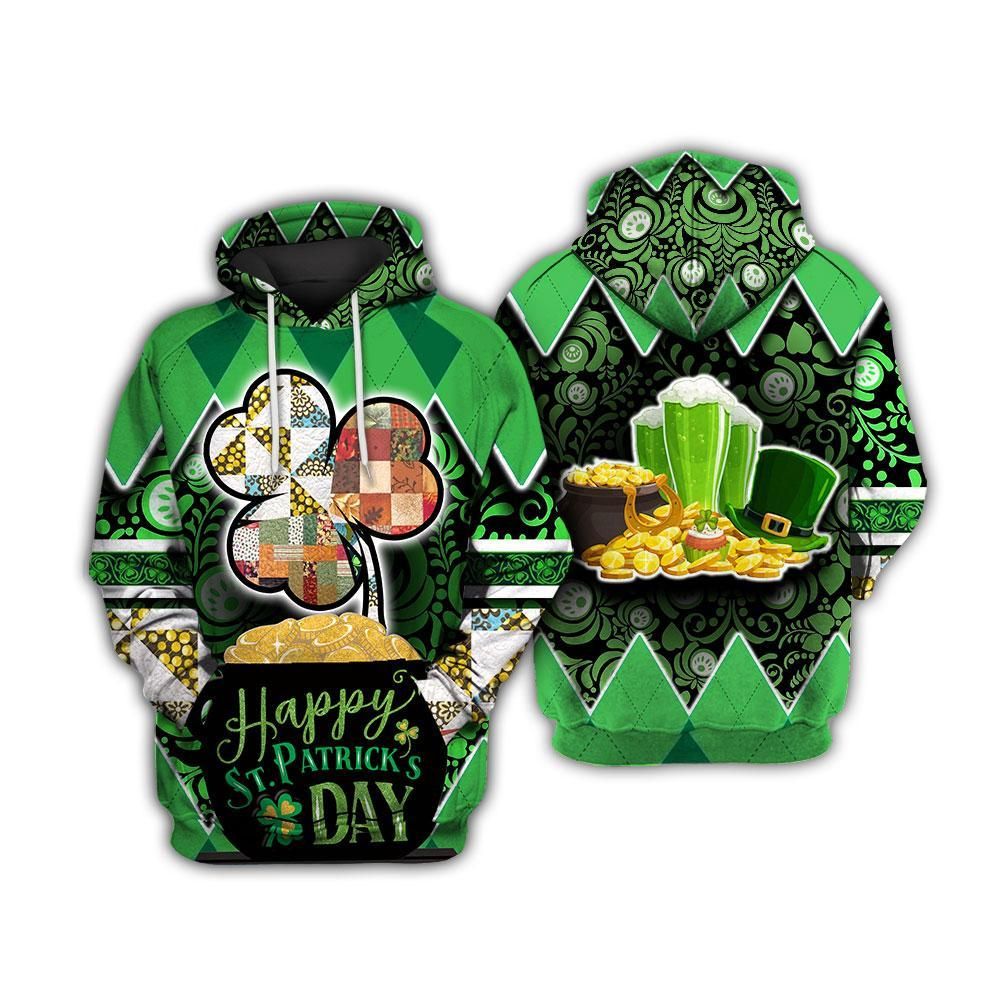 Shamrock Irish Checked Pattern Patrick's Day 3D ALL Over Printed